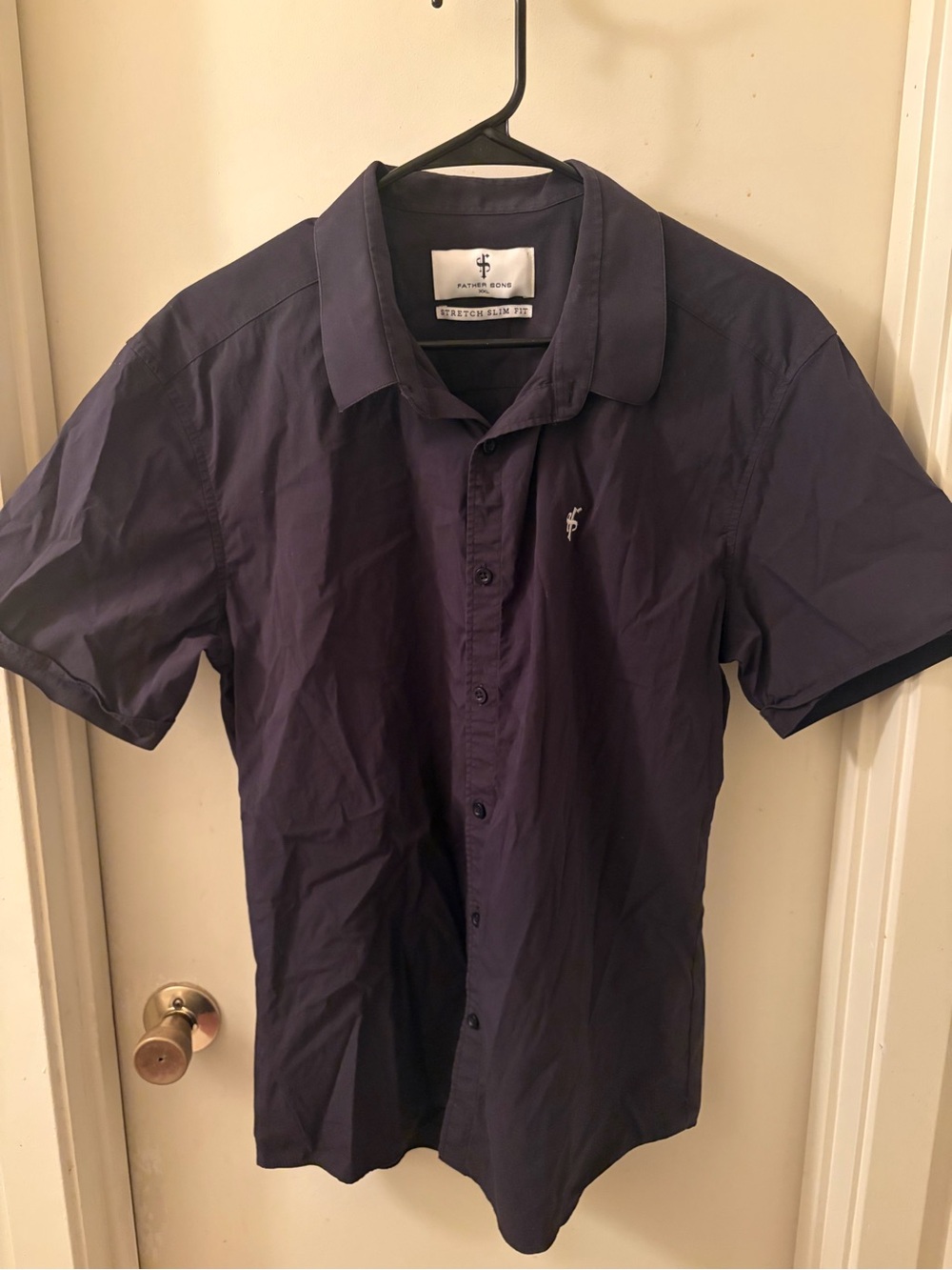 Father Sons Short-Sleeve Black Button-Down Shirt